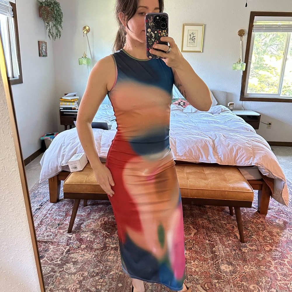Colorful Sleeveless Maxi Dress